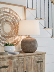 Furniture City - MS - Ashley Furniture - Neavesboro Lighting - 2-Piece Lamp Set / Antique Brown/White - L207484X2