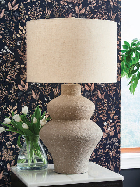 Furniture City - MS - Ashley Furniture - Jossleigh Lighting - Metal Table Lamp (1/CN) / Beige - L207624