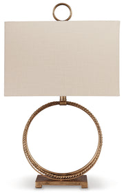 Furniture City - MS - Ashley Furniture - Mahala Lighting - Table Lamp (Set of 2) / Antique Gold Finish - L208124X2