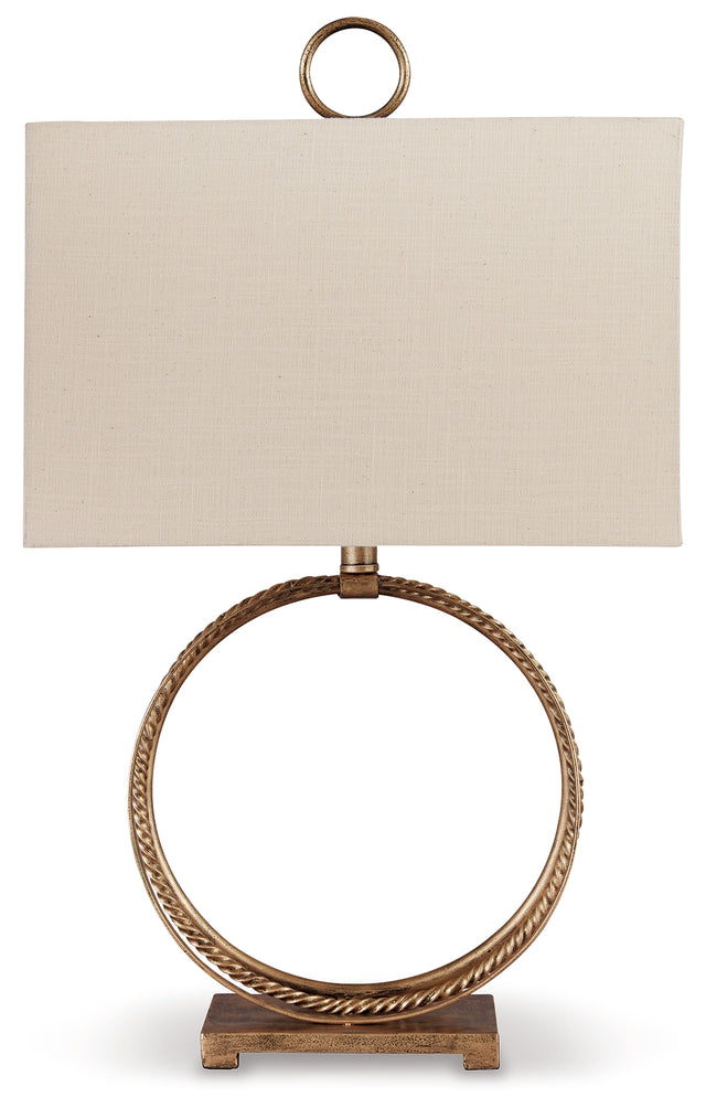Furniture City - MS - Ashley Furniture - Mahala Lighting - Table Lamp (Set of 2) / Antique Gold Finish - L208124X2