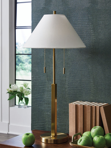 Furniture City - MS - Ashley Furniture - Haigwood Lighting - Metal Floor Lamp (1/CN) / Gold Finish - L208471