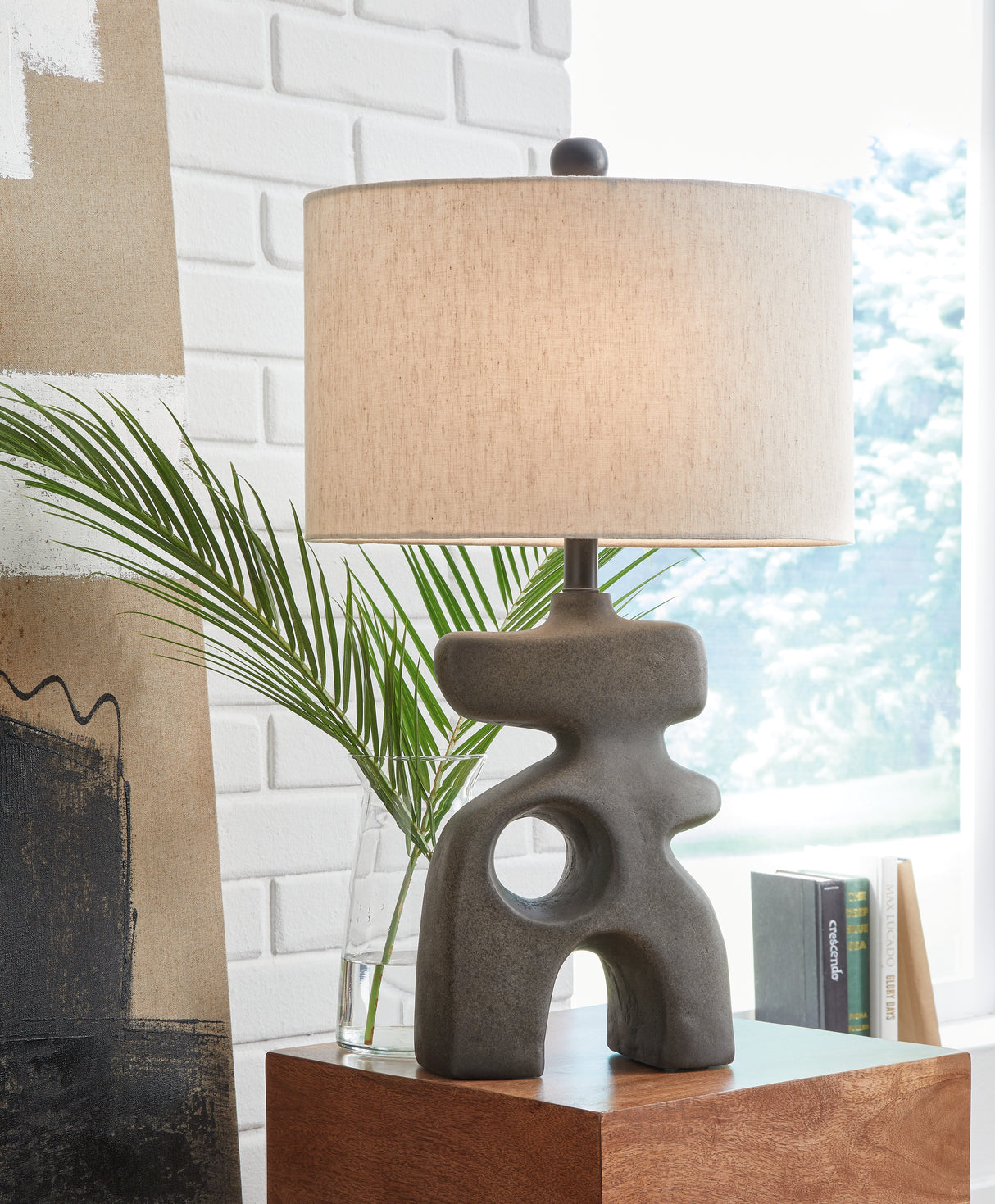Furniture City - MS - Ashley Furniture - Danacy Lighting - Paper Table Lamp (1/CN) / Distressed Black - L235754