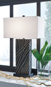 Furniture City - MS - Ashley Furniture - Bartlen Lighting - Poly Table Lamp (1/CN) / Black/Gold Finish - L235774
