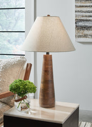 Furniture City - MS - Ashley Furniture - Danset Lighting - Wood Table Lamp (1/CN) / Brown - L329104