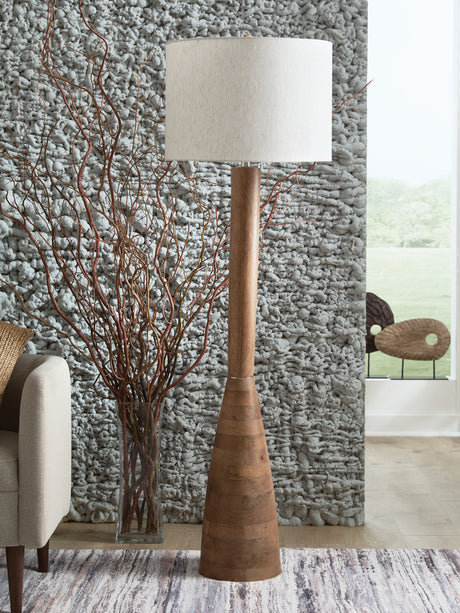 Furniture City - MS - Ashley Furniture - Ailsa Lighting - Wood Floor Lamp (1/CN) / Natural Brown - L329111
