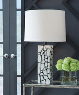 Furniture City - MS - Ashley Furniture - Macaria Lighting - Marble Table Lamp (1/CN) / White/Black - L429044