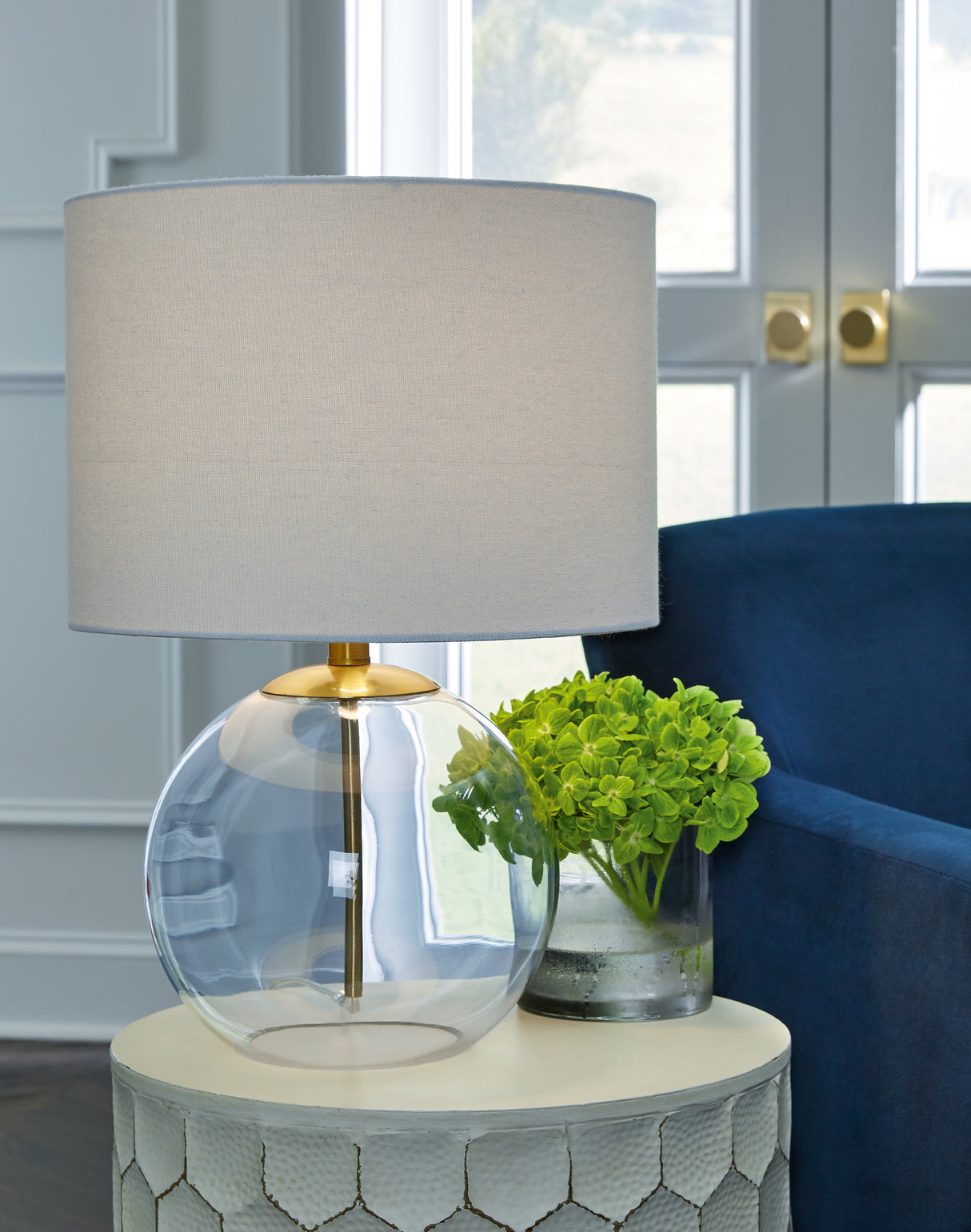 Furniture City - MS - Ashley Furniture - Samder Lighting - Table Lamp (Set of 2) / Clear/Brass Finish - L430744X2