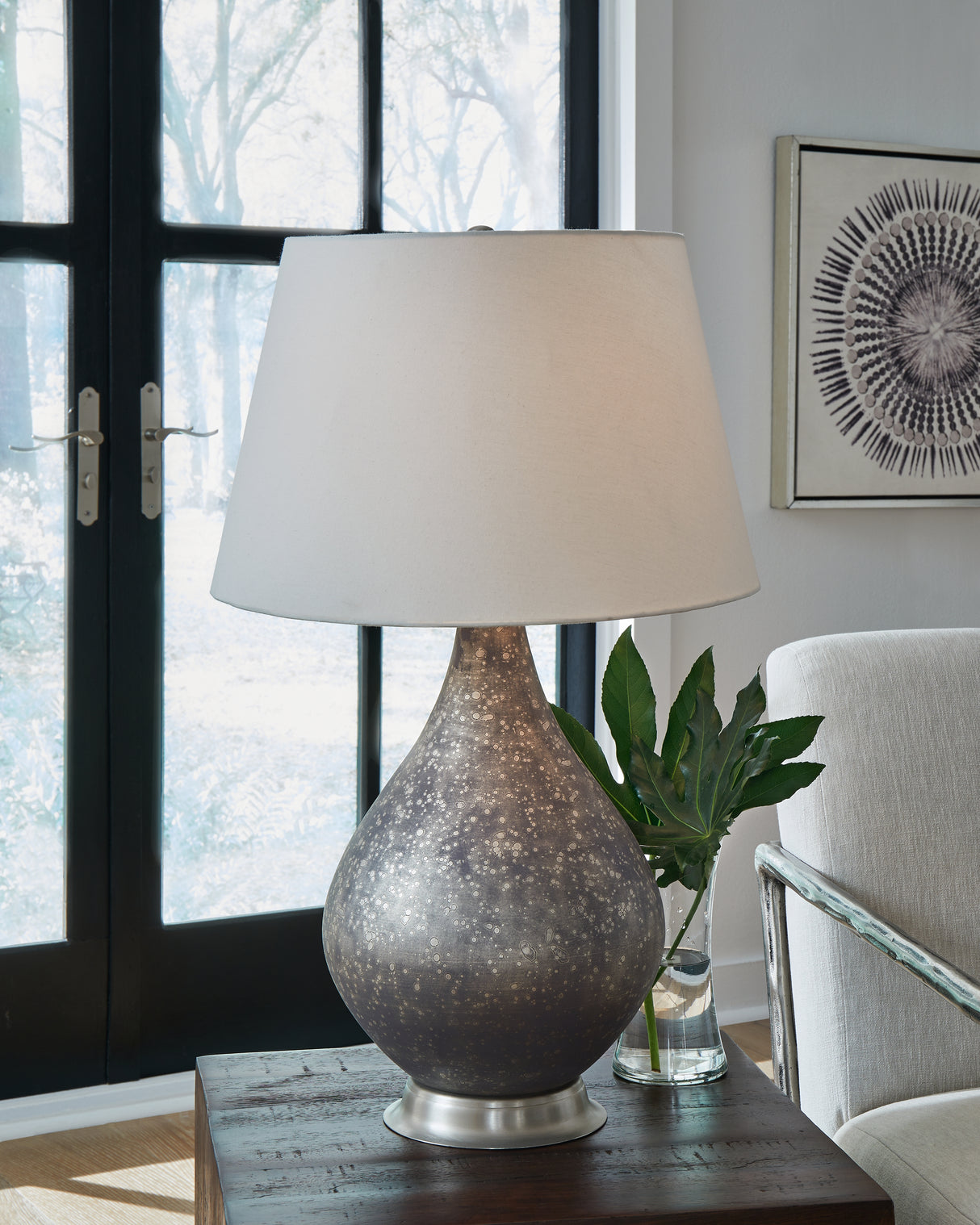 Furniture City - MS - Ashley Furniture - Bluacy Lighting - Glass Table Lamp (1/CN) / Antique Gray - L430834