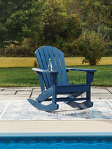 Furniture City - MS - Ashley Furniture - Sundown Shores Outdoor - Rocking Chair / Blue - PCP019-827