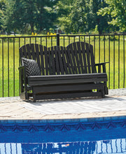 Furniture City - MS - Ashley Furniture - Hyland wave Outdoor - Glider Loveseat / Black - P108-835