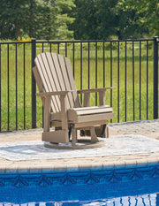 Furniture City - MS - Ashley Furniture - Hyland wave Outdoor - Swivel Glider Chair / Driftwood - P114-820
