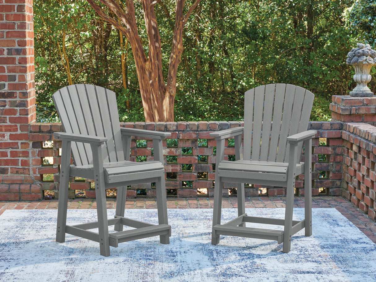 Furniture City - MS - Ashley Furniture - Sanctuary Beach Outdoor - Barstool (Set of 2) / Dark Gray - PCP227-124