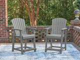 Furniture City - MS - Ashley Furniture - Sanctuary Beach Outdoor - Barstool (Set of 2) / Dark Gray - PCP227-124