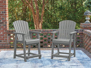 Furniture City - MS - Ashley Furniture - Sanctuary Beach Outdoor - Barstool (Set of 2) / Dark Gray - PCP227-124