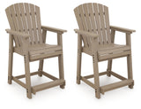 Furniture City - MS - Ashley Furniture - Seacliff Beach Outdoor - Barstool (Set of 2) / Medium Brown - PCP228-124