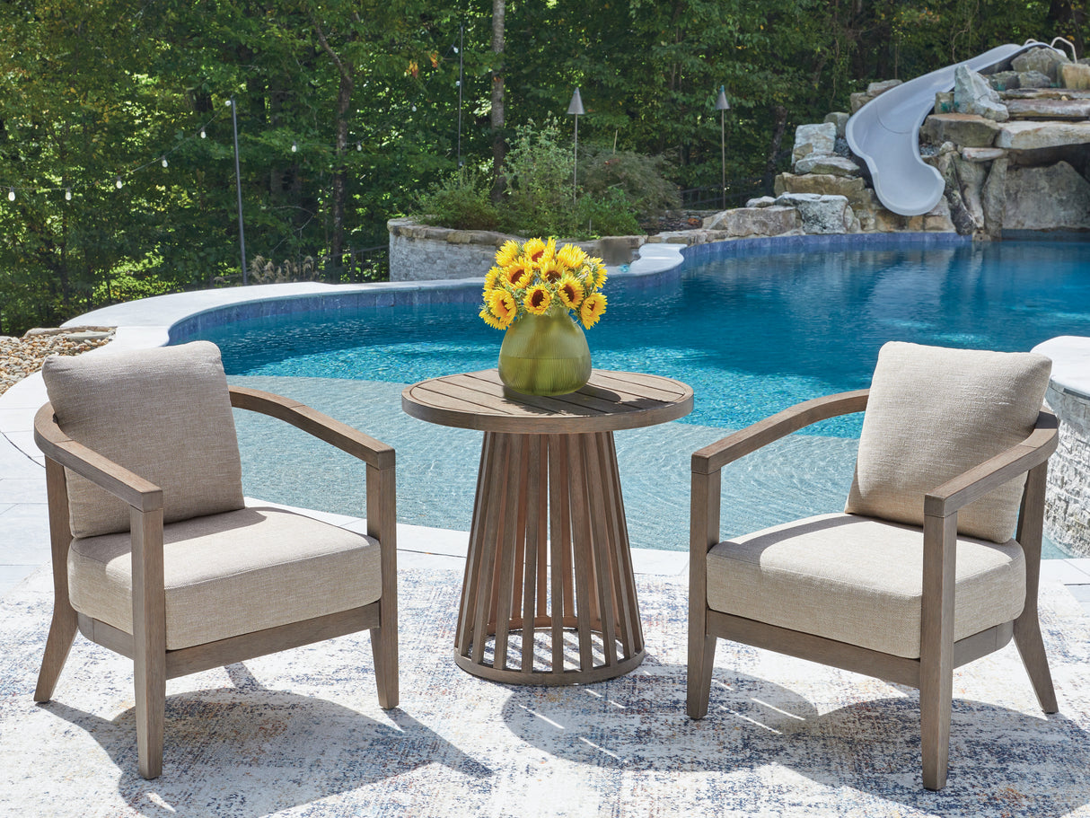 Furniture City - MS - Ashley Furniture - Joy Lagoon Outdoor - Chairs w/CUSH/Table Set (3/CN) - PCP310-050