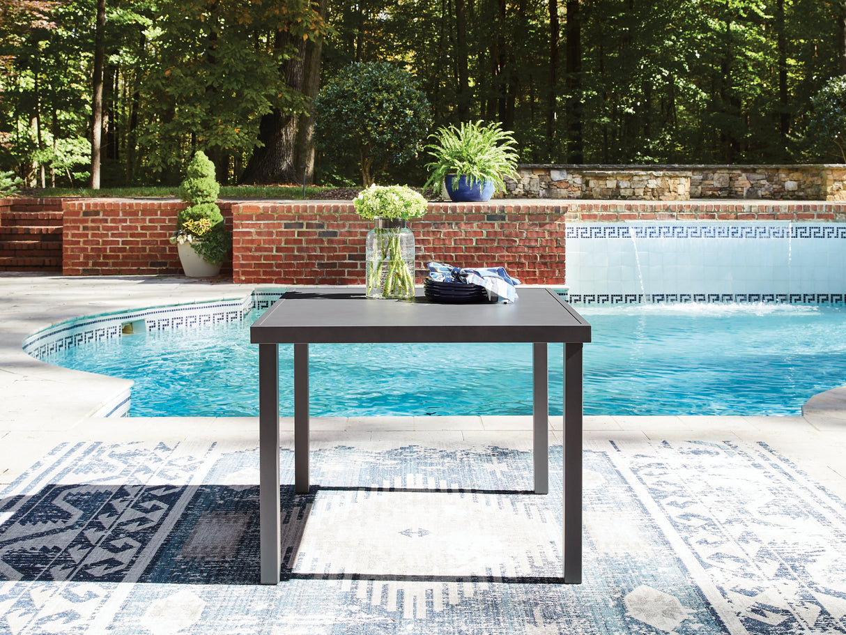 Furniture City - MS - Ashley Furniture - Rocky Creek Outdoor - Square Dining Table w/UMB OPT / Gray - PCP326-615