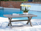 Furniture City - MS - Ashley Furniture - Half Moon Beach Outdoor - Rectangular Cocktail Table / Gray - PCP418-701