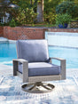 Furniture City - MS - Ashley Furniture - Half Moon Beach Outdoor - Swivel Lounge w/ Cushion - PCP418-821