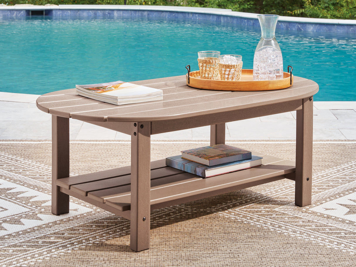 Furniture City - MS - Ashley Furniture - Grover Beach Outdoor - Oval Cocktail Table / Driftwood - PCP422-700