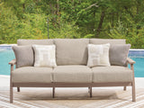 Furniture City - MS - Ashley Furniture - Grover Beach Outdoor - Sofa with Cushion / Driftwood - PCP422-838