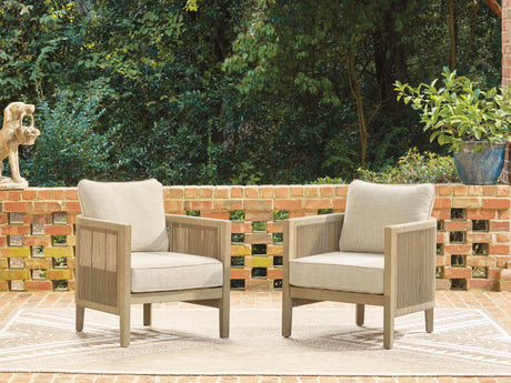 Furniture City - MS - Ashley Furniture - Spooners Cove Outdoor - Lounge Chair w/Cushion (Set of 2) - PCP469-820