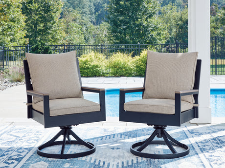 Furniture City - MS - Ashley Furniture - East Beach Outdoor - Swivel Chair w/Cushion (Set of 2) - PCP587-602A