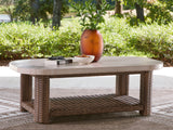 Furniture City - MS - Ashley Furniture - Dolan Creek Outdoor - Rectangular Cocktail Table / Beige/Brown - PCP610-701