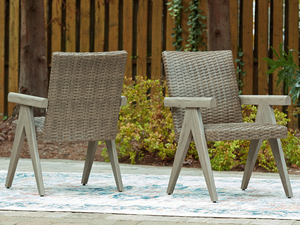 Furniture City - MS - Ashley Furniture - Cliff Trails Outdoor - Arm Chair (Set of 2) / Beige - PCP690-601A
