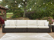 Furniture City - MS - Ashley Furniture - Kimora Outdoor - Swivel Lounge Chair w/Cushion / Beige/Dark Brown - P711-810