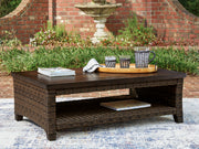 Furniture City - MS - Ashley Furniture - Monterey Point Outdoor - Rectangular Cocktail Table / Dark Brown - PCP760-701