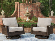 Furniture City - MS - Ashley Furniture - Monterey Point Outdoor - Swivel Lounge Chair (Set of 2) / Dark Brown - PCP760-821