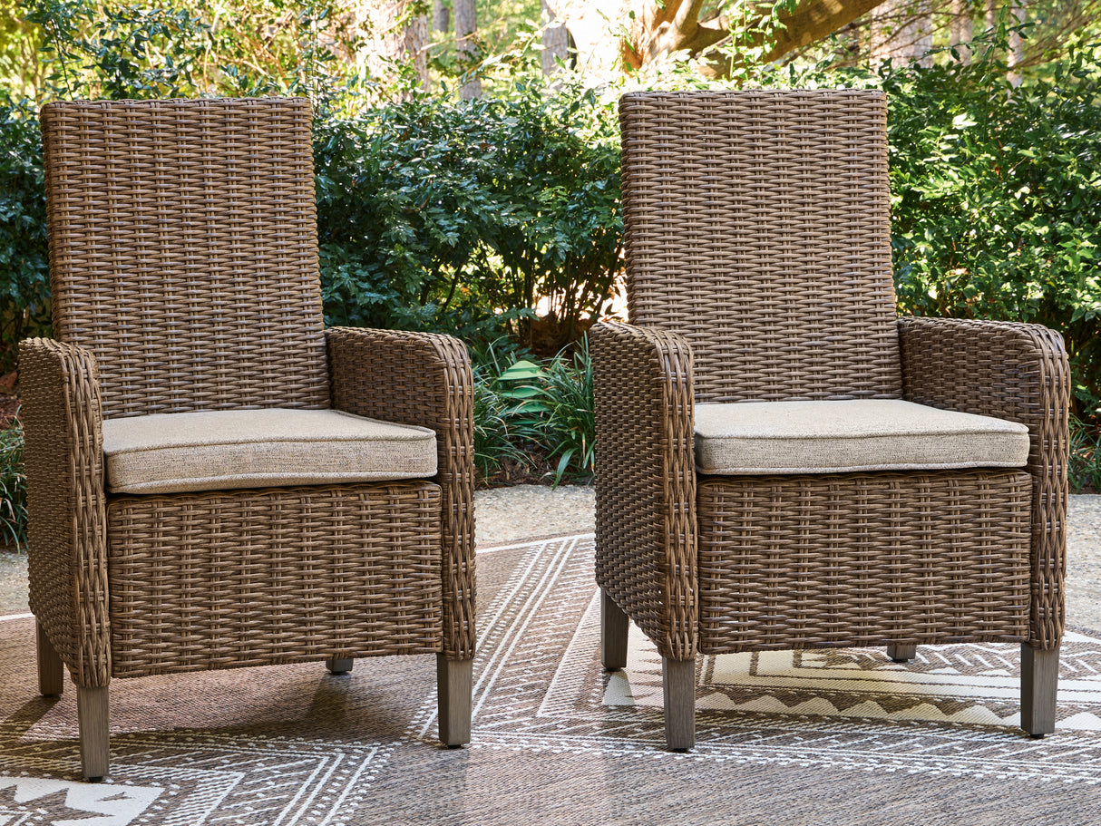 Furniture City - MS - Ashley Furniture - Laguna Heights Outdoor - Arm Chair With Cushion (Set of 2) / Beige - PCP790-601A
