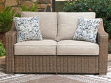 Furniture City - MS - Ashley Furniture - Laguna Heights Outdoor - Loveseat w/Cushion / Beige - PCP790-835