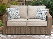 Furniture City - MS - Ashley Furniture - Laguna Heights Outdoor - Loveseat w/Cushion / Beige - PCP790-835