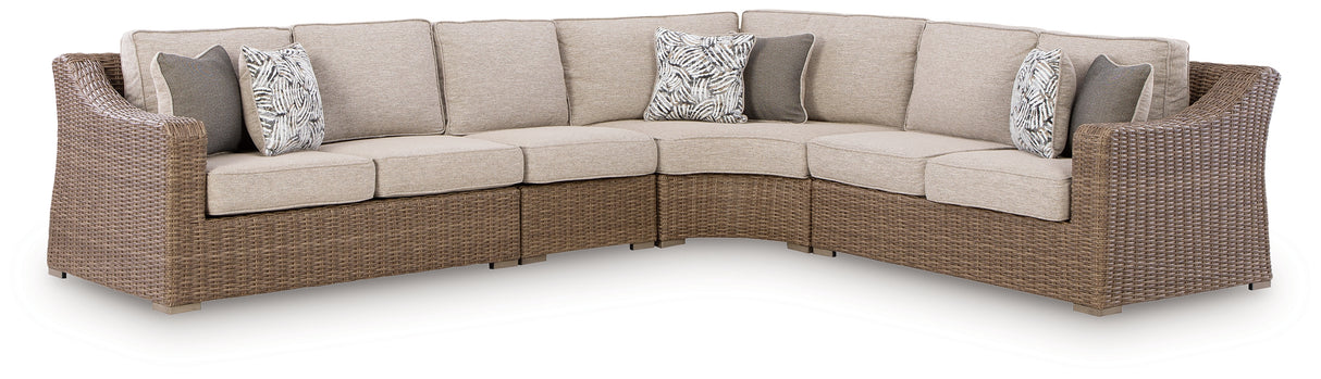 Furniture City - MS - Ashley Furniture - Laguna Heights Outdoor - 4-Piece Outdoor Sectional / Beige - PCP790P2