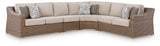 Furniture City - MS - Ashley Furniture - Laguna Heights Outdoor - 4-Piece Outdoor Sectional / Beige - PCP790P2