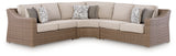 Furniture City - MS - Ashley Furniture - Laguna Heights Outdoor - 3-Piece Outdoor Sectional / Beige - PCP790P1
