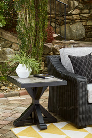 Furniture City - MS - Ashley Furniture - Beachcroft Outdoor - Square End Table / Black/Light Gray - P792-702