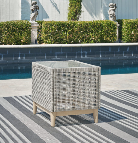 Furniture City - MS - Ashley Furniture - Seton Creek Outdoor - Round Bar Table w/UMB OPT / Beige - P798-613