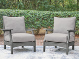 Furniture City - MS - Ashley Furniture - Cove Beach Outdoor - Lounge Chair w/Cushion (Set of 2) / Gray - PCP803-820