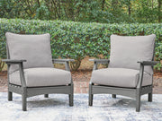 Furniture City - MS - Ashley Furniture - Cove Beach Outdoor - Lounge Chair w/Cushion (Set of 2) / Gray - PCP803-820
