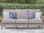 Furniture City - MS - Ashley Furniture - Cove Beach Outdoor - Sofa with Cushion / Gray - PCP803-838