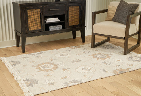 Furniture City - MS - Ashley Furniture - Calkin Rug - 8' x 10' Rug / Linen/Gray/Caramel - R406391