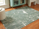 Furniture City - MS - Ashley Furniture - Cayworth Rug - 5' x 7' Rug / Teal/White - R407092