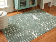 Furniture City - MS - Ashley Furniture - Cayworth Rug - 5' x 7' Rug / Teal/White - R407092