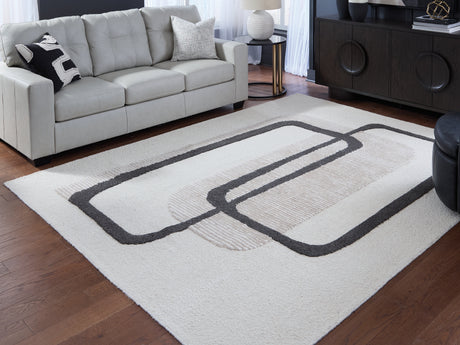 Furniture City - MS - Ashley Furniture - Davismour Rug - 7'8" x 10' Area Rug / Ivory/Taupe/Charcoal - R407561