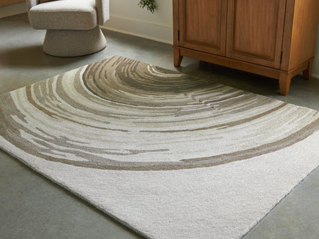 Furniture City - MS - Ashley Furniture - Rizwana Rug - 7'6" x 10' Area Rug / Ivory/Brown/Gray - R407761