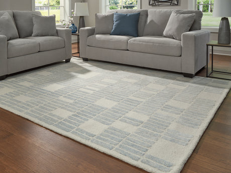 Furniture City - MS - Ashley Furniture - Dylanton Rug - 5' x 7' Area Rug / Ivory/Blue - R407812