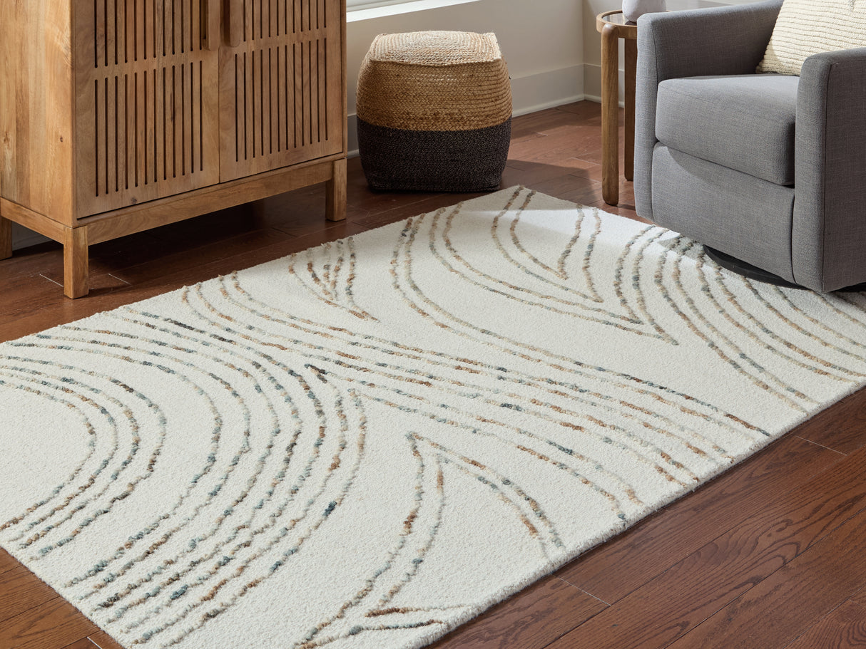Furniture City - MS - Ashley Furniture - Deenbury Rug - 5' x 7' Area Rug / Ivory/Green/Brown - R407862
